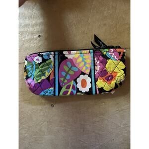 Vera Bradley Colorful Pencil Cosmetic Makeup Case Plastic Lined